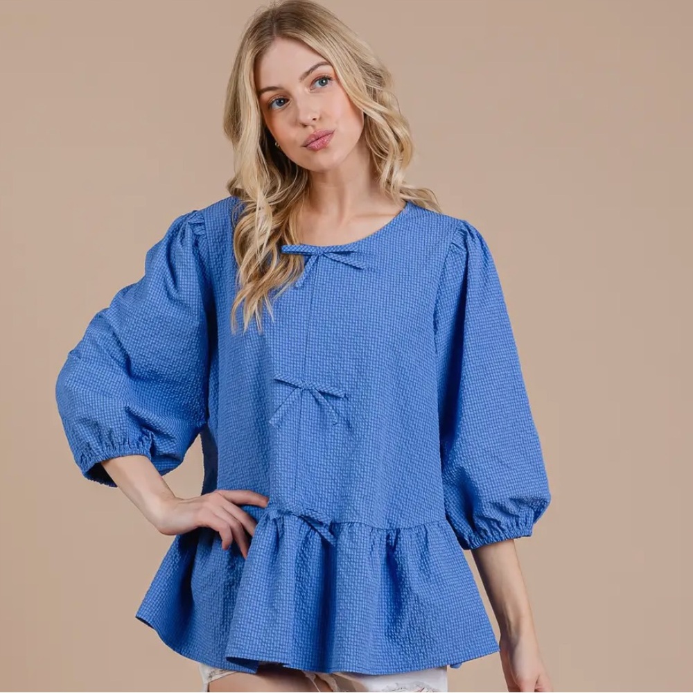 Boho Textured Ruffle Blouse - Picture 6 of 6